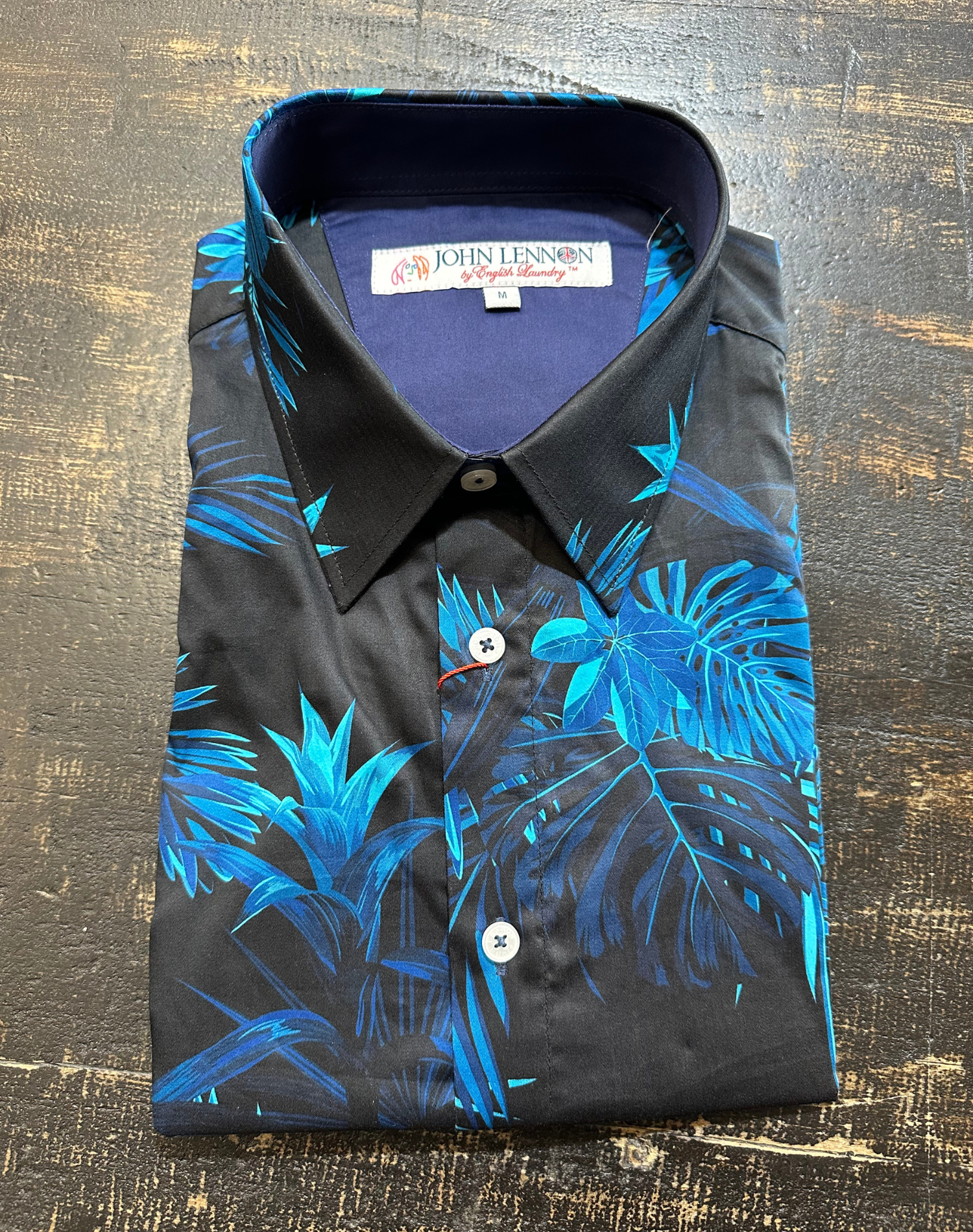 English Laundry - John Lennon SS Shirt - Plants Dark Navy