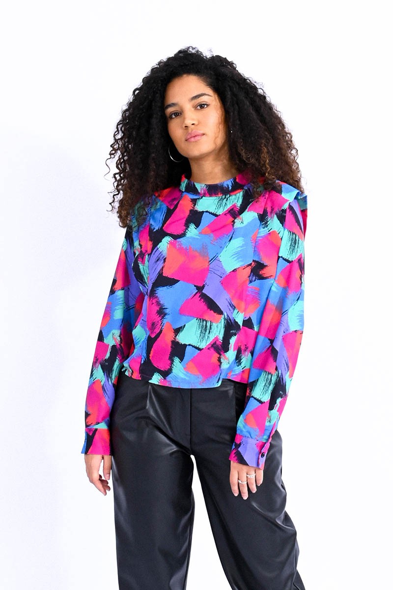 Lili Sidonio - Abstract Print Shirt - Black Bananarrama