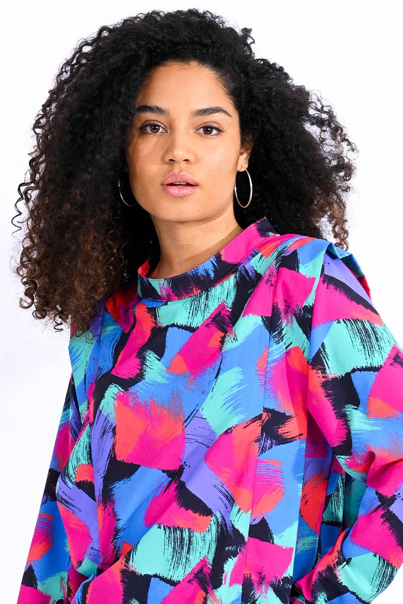 Lili Sidonio - Abstract Print Shirt - Black Bananarrama