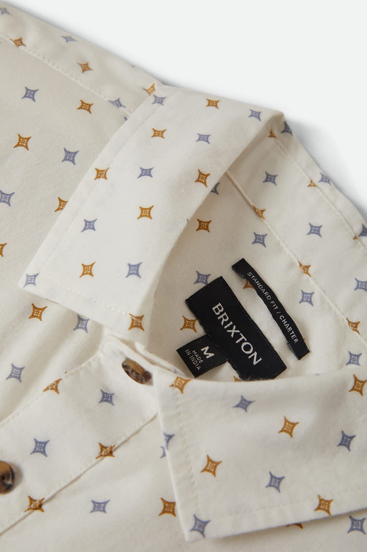 Brixton - Charter Print SS Shirt - Off White/Multi Diamond Tile