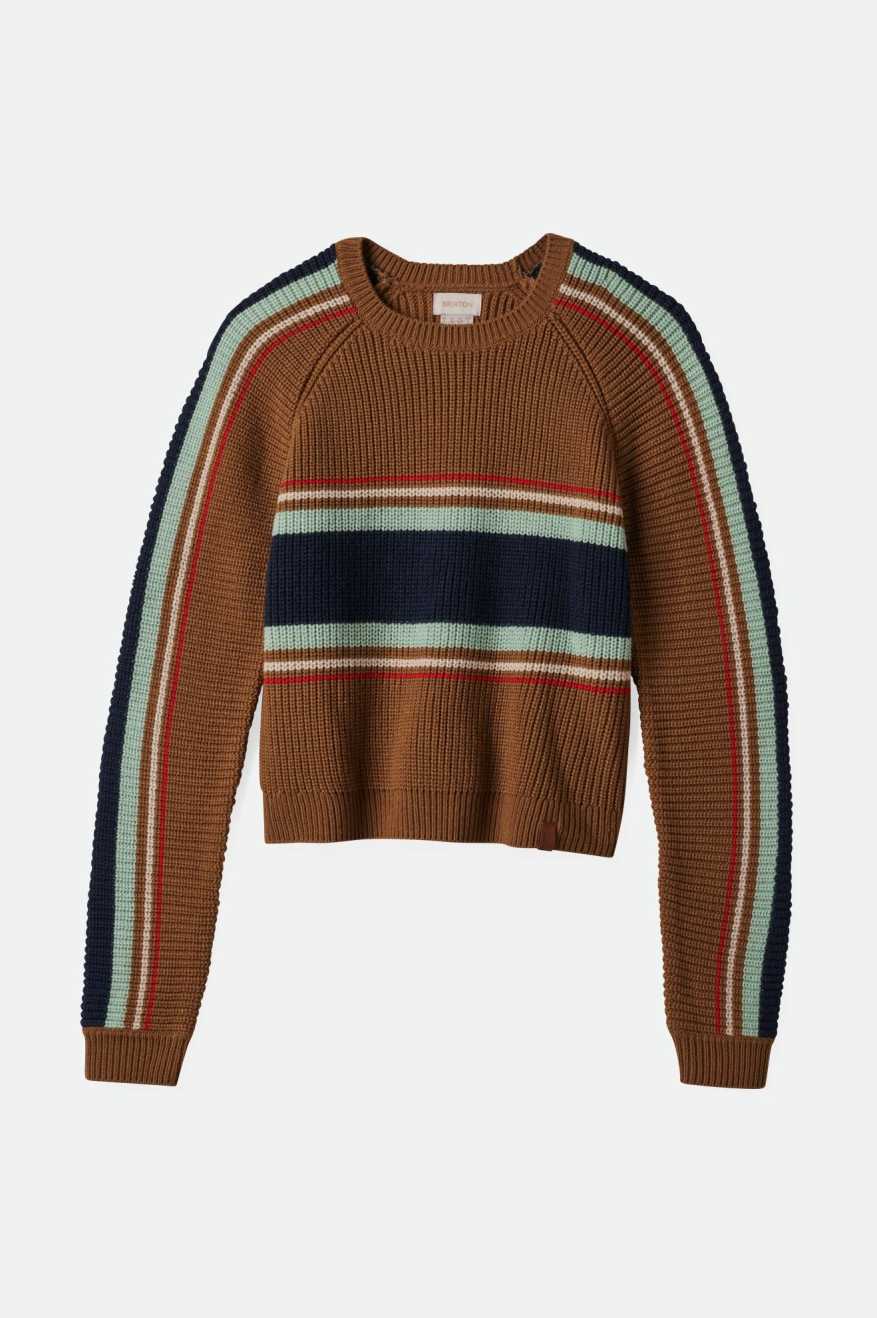 Brixton - Racing Stripe Crew Sweater - Washed Copper