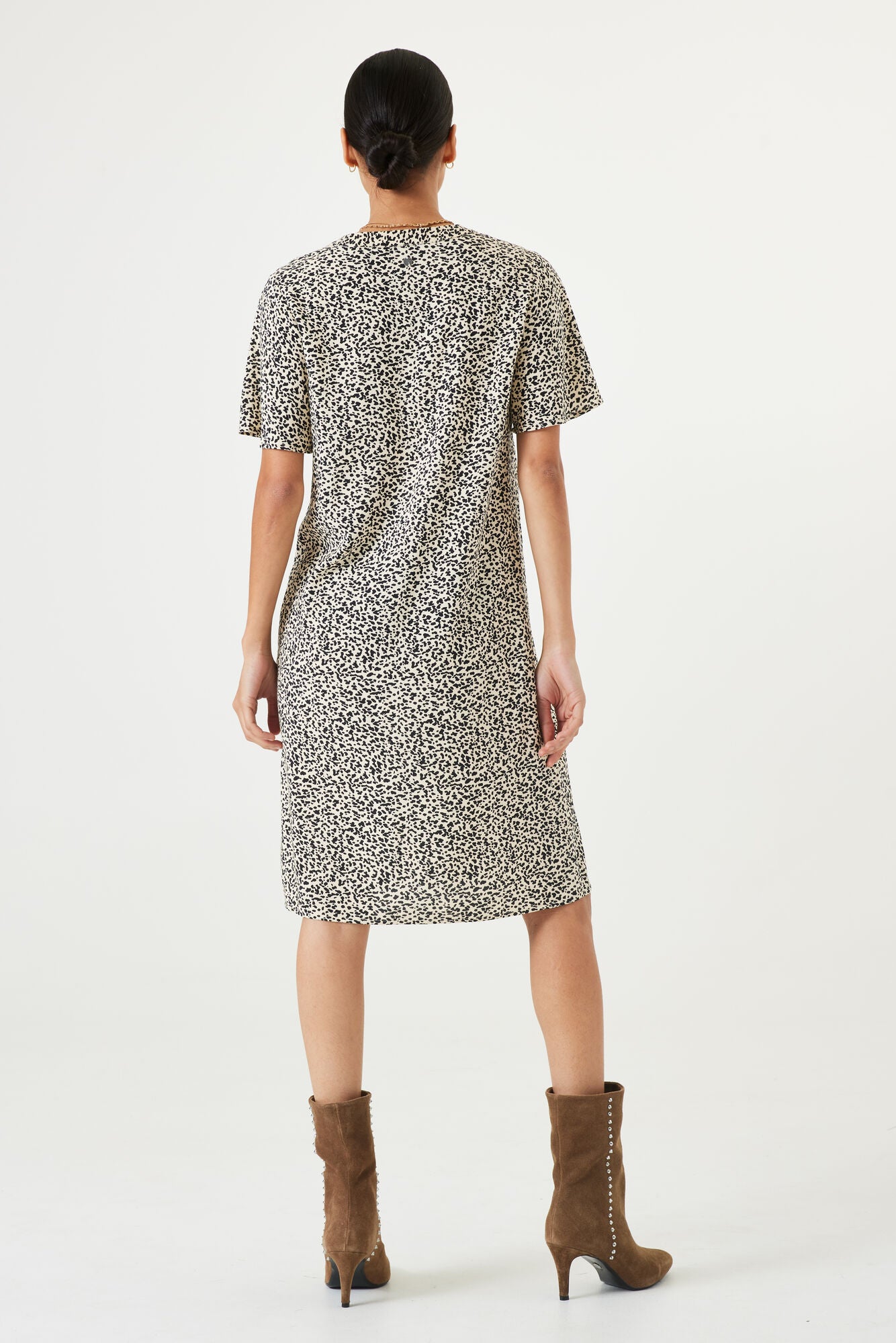 Garcia - Snow Leopard Print SS Dress - Black