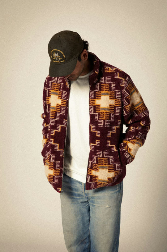 Brixton - Arctic LS Fleece Mock Neck Jacket - Light Cabernet