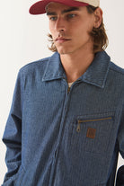 Brixton - Mechanic Garage Zip Jacket - Indigo Herringbone