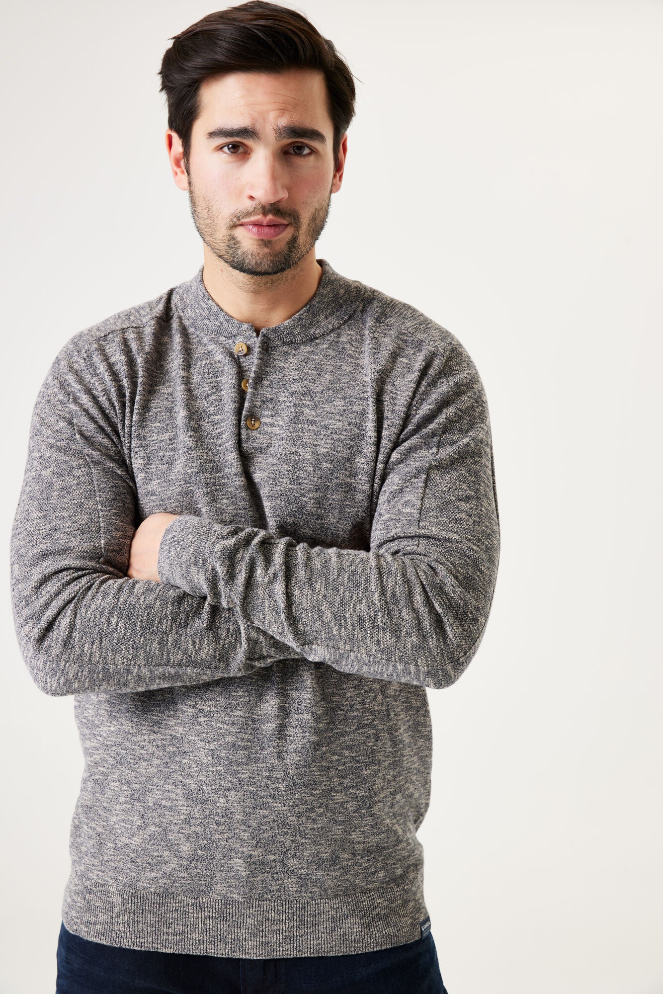 Garcia - Henley Pullover - Dark Moon Marle