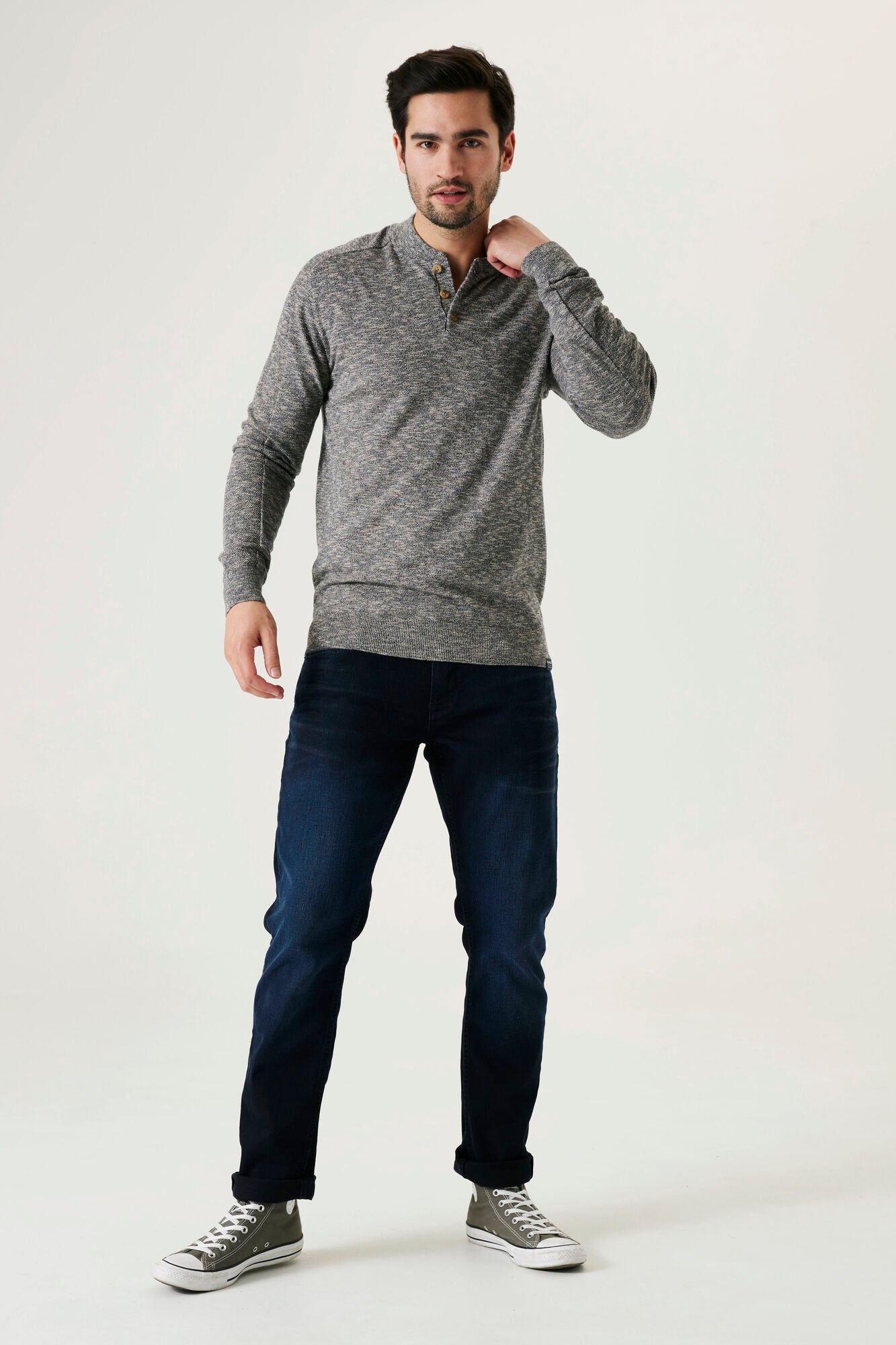 Garcia - Henley Pullover - Dark Moon Marle