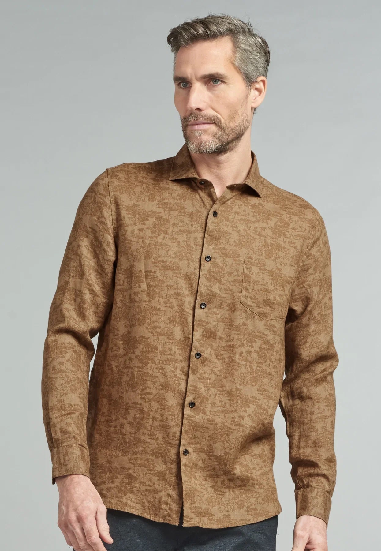 Dstrezzed - Tonal Hawaii Shirt - Sepia