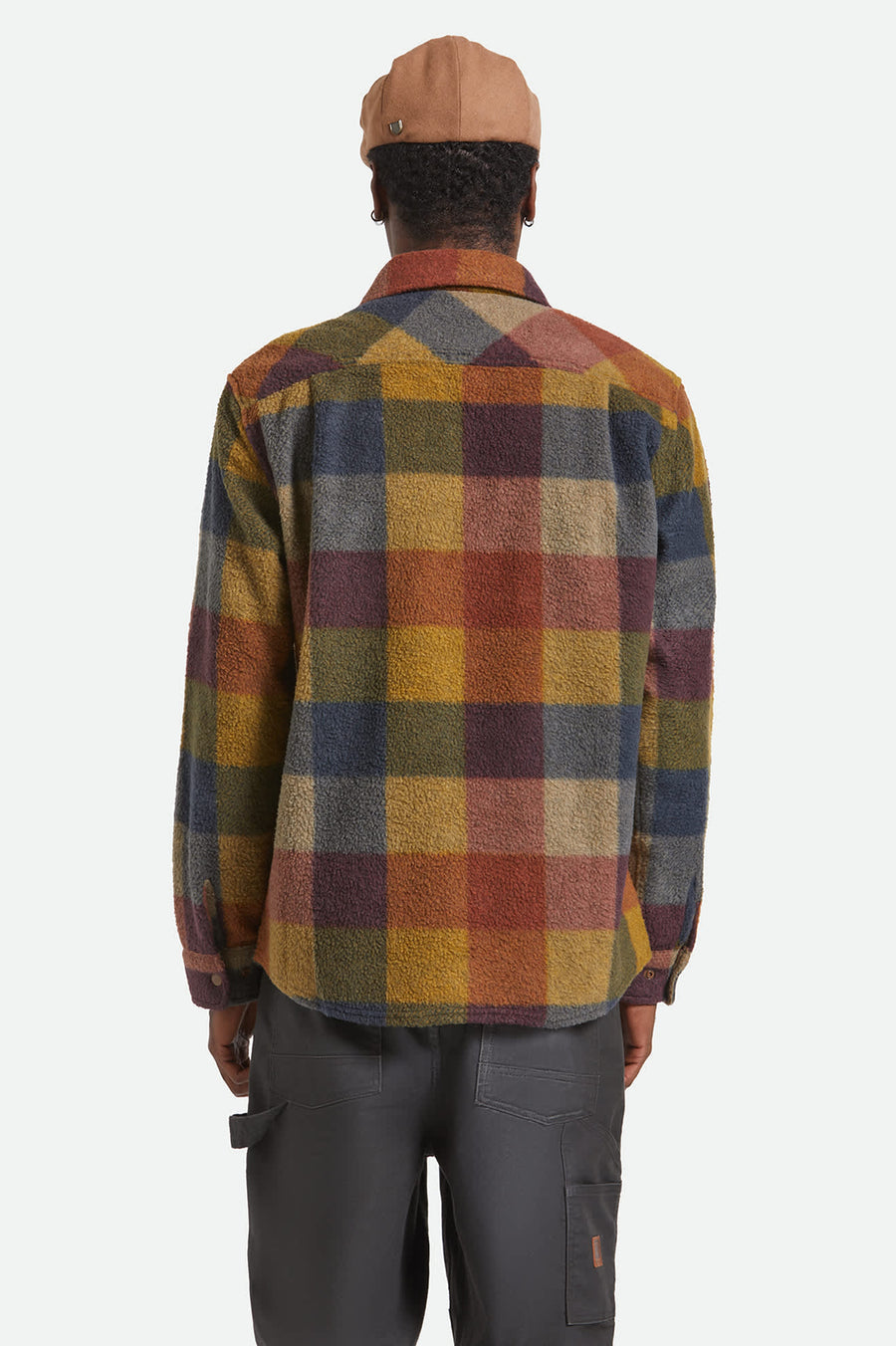 Brixton - Bowery Arctic Stretch Fleece LS Shirt - Rust/Copper Plaid