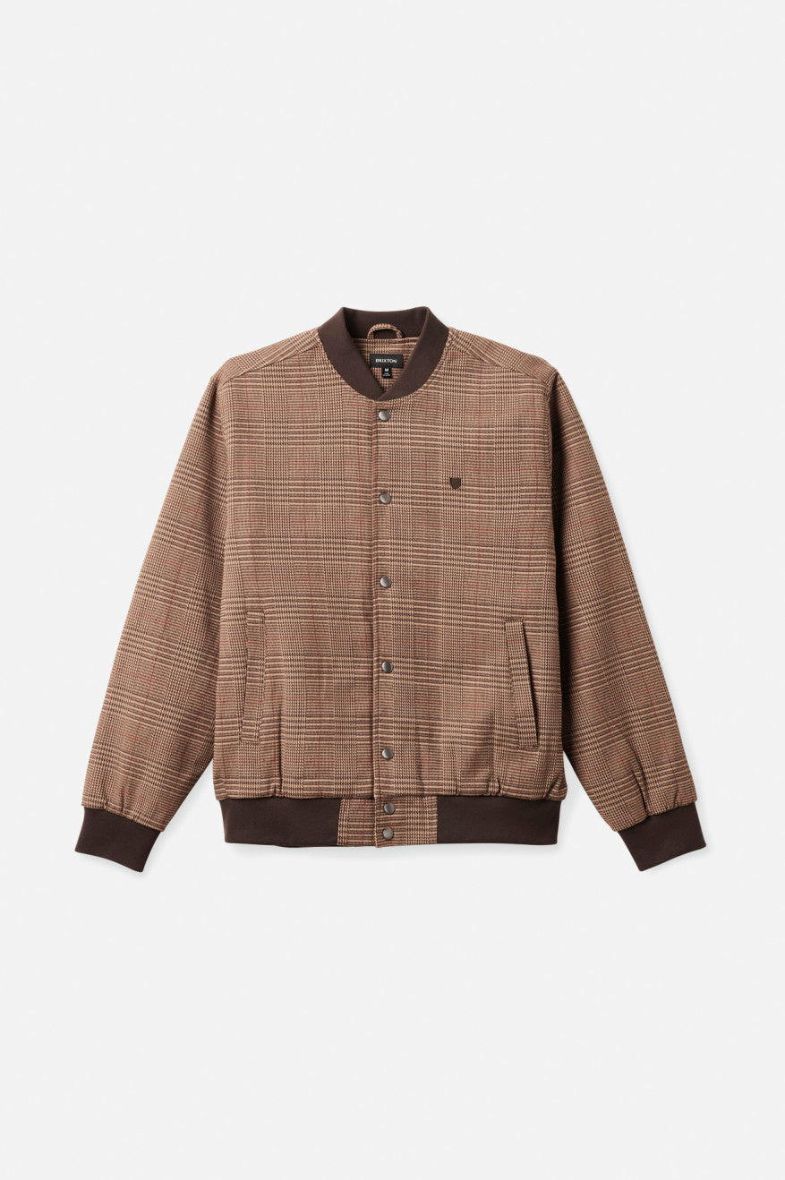 Brixton - Dillinger Bomber Jacket - Brown Houndstooth