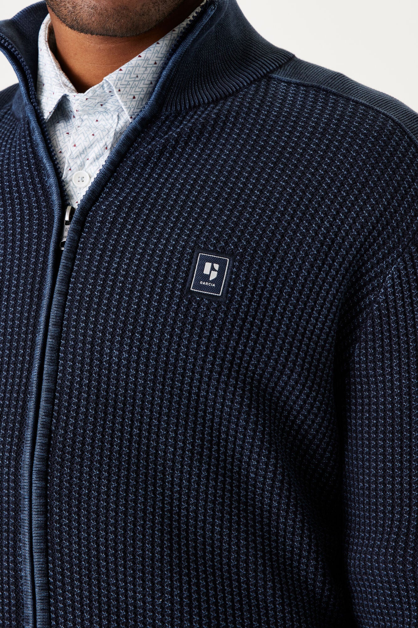 Garcia - Structured Zip Up Cardigan - Dark Moon