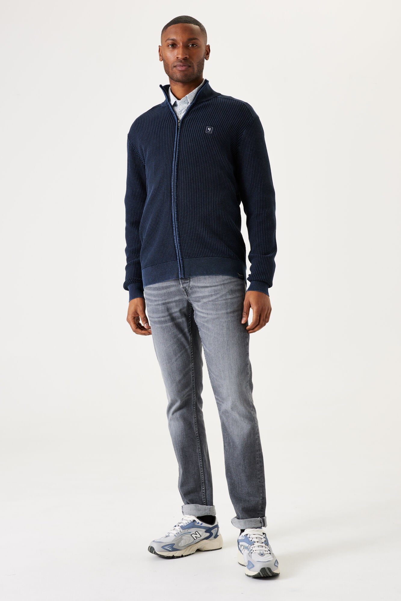 Garcia - Structured Zip Up Cardigan - Dark Moon