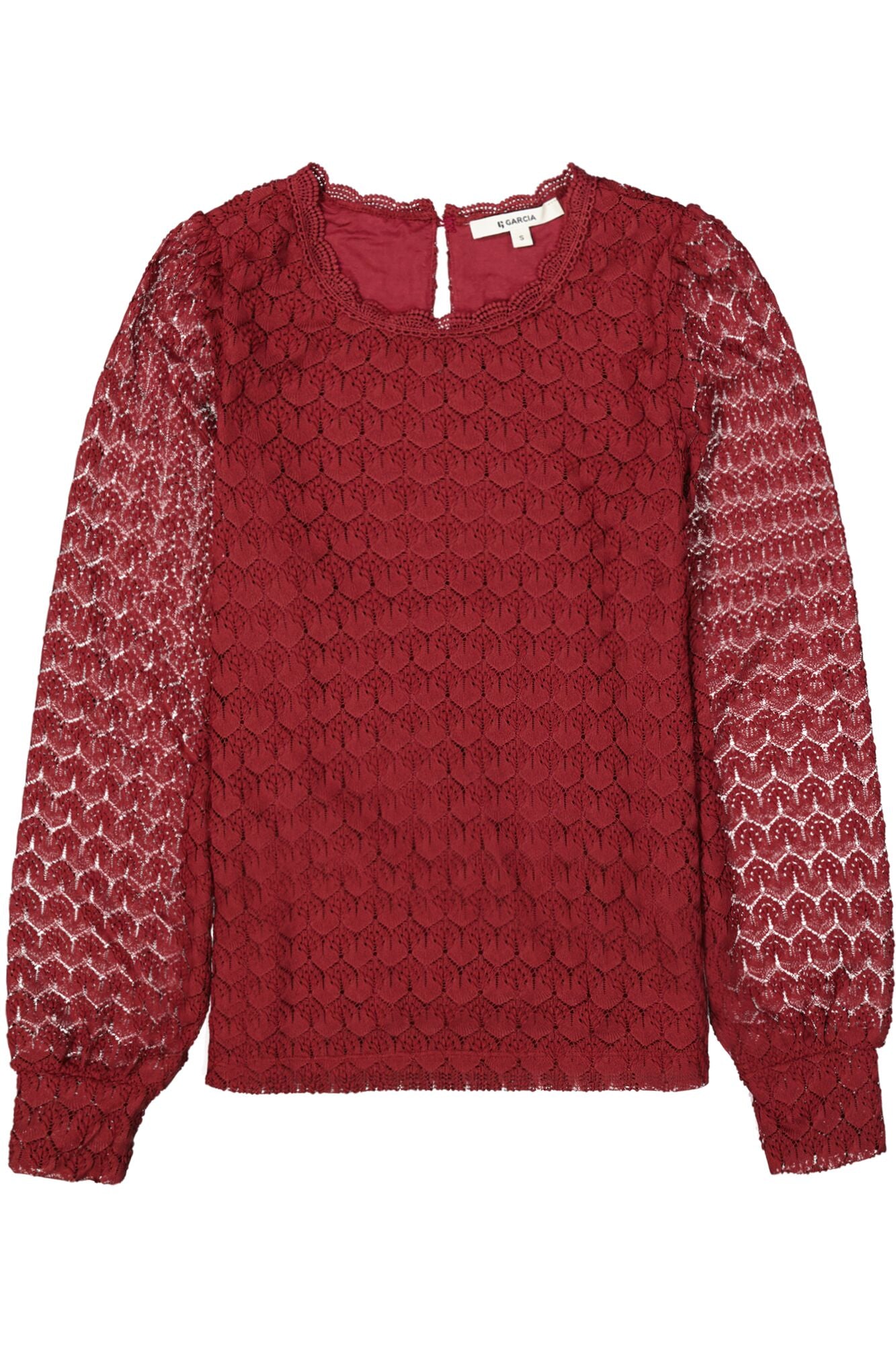 Garcia - Lined Lacy LS Top - Cabernet
