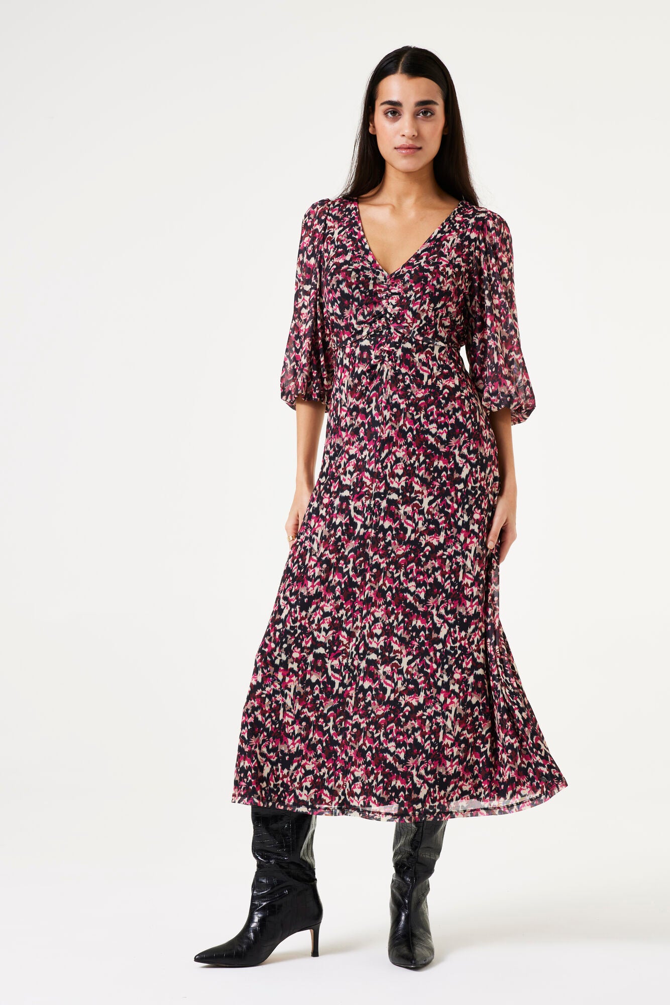 Garcia - Midi Mesh Dress - Cabernet