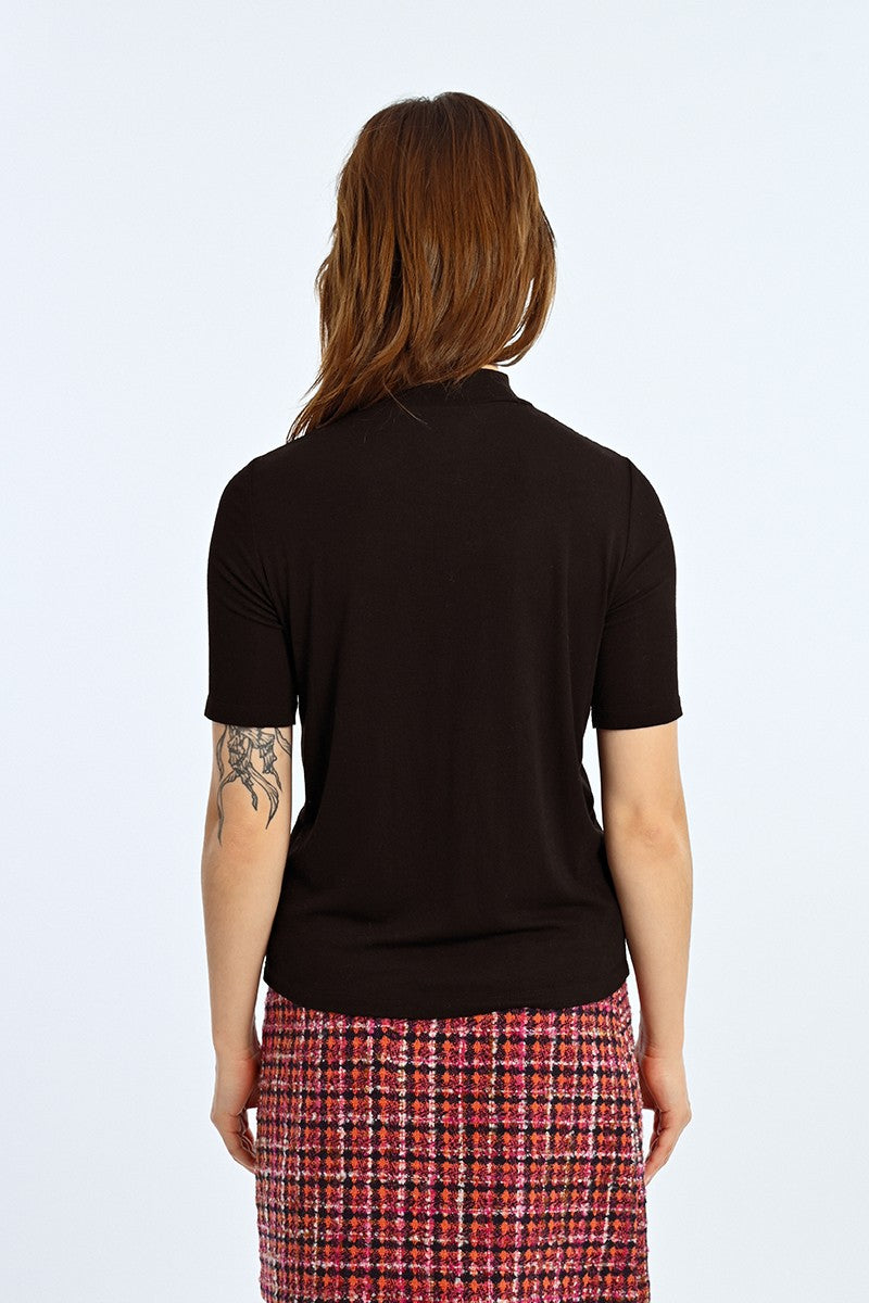 Lili Sidonio - High Neck Knitted Top - Black