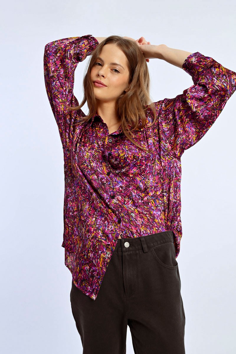 Lili Sidonio - Printed Voile Blouse - Black Johnny