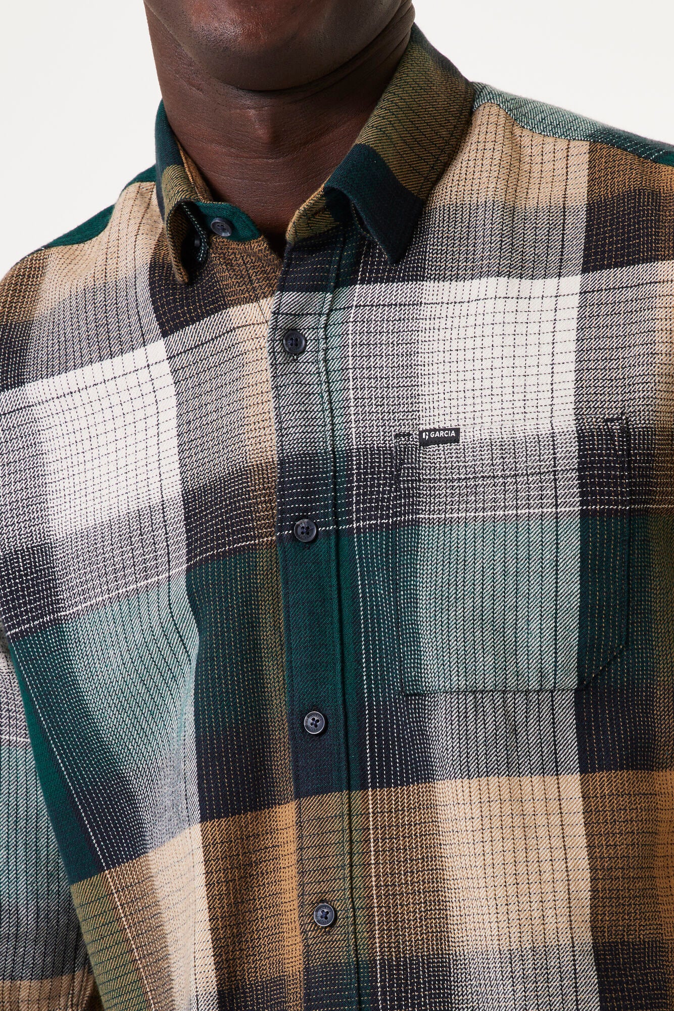 Garcia - Checked LS Shirt - Highland Green
