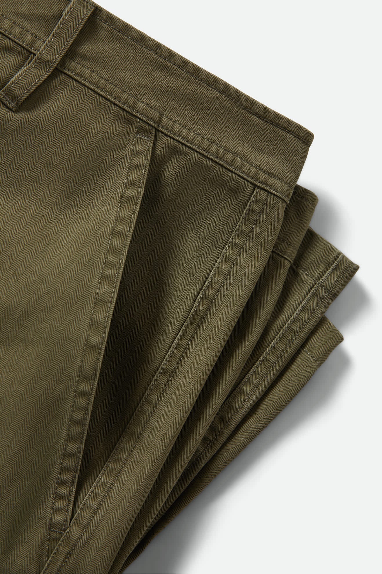 Brixton - Surplus Vintage Wash Herringbone Short - Washed Olive Green