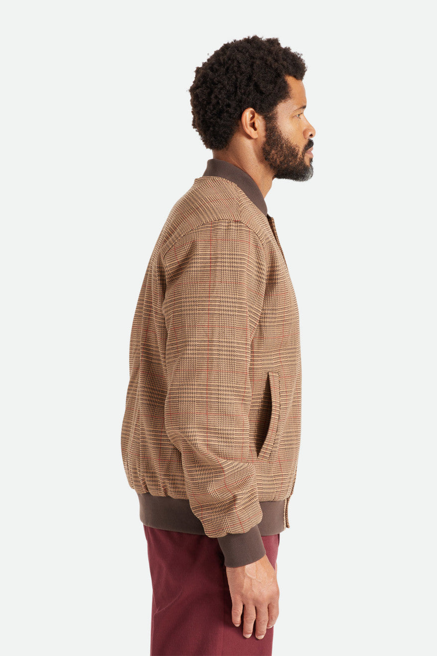 Brixton - Dillinger Bomber Jacket - Brown Houndstooth