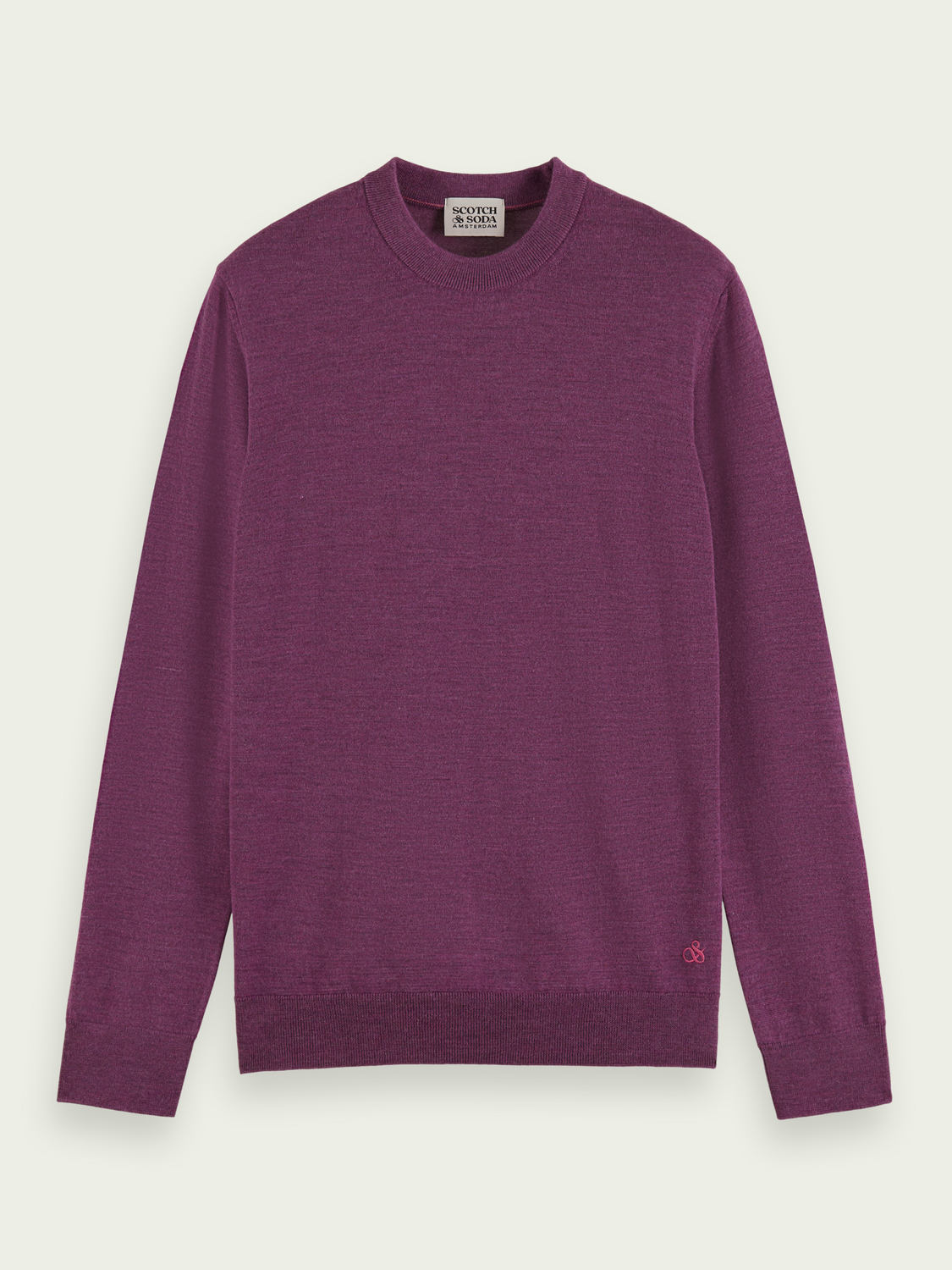 Scotch & Soda - Merino Wool Crewneck Sweater - Dahlia Melange