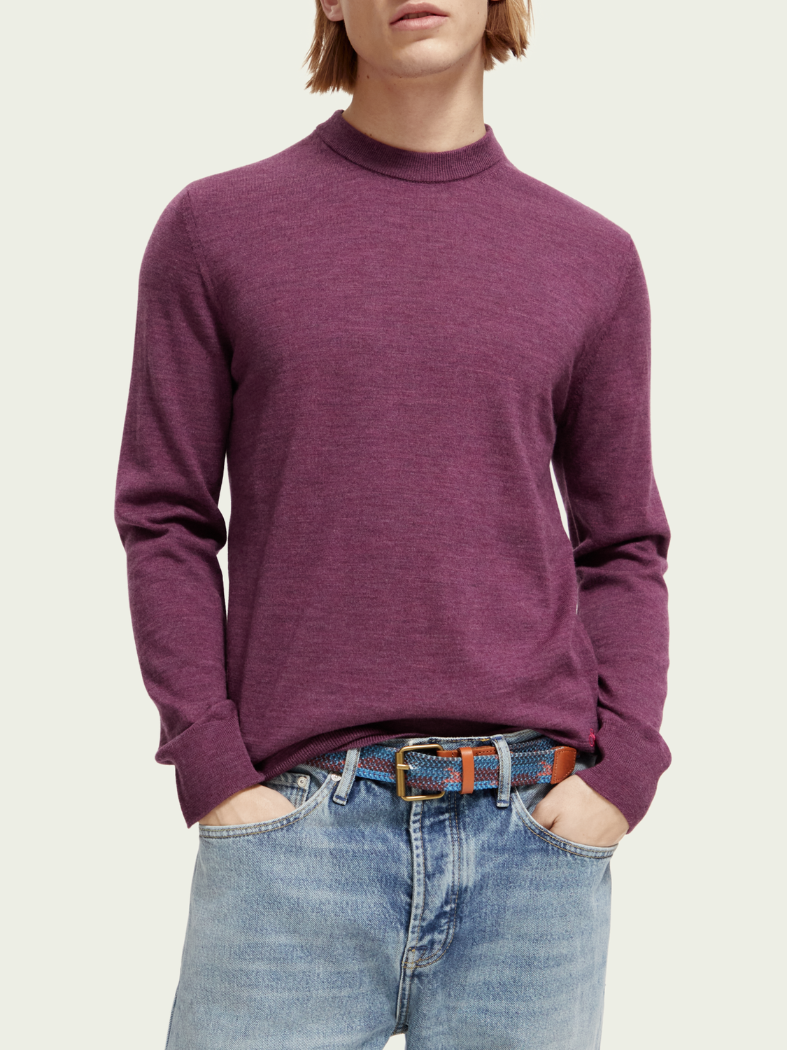 Scotch & Soda - Merino Wool Crewneck Sweater - Dahlia Melange