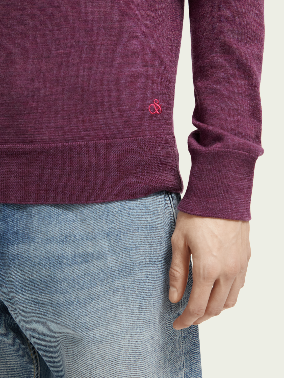 Scotch & Soda - Merino Wool Crewneck Sweater - Dahlia Melange