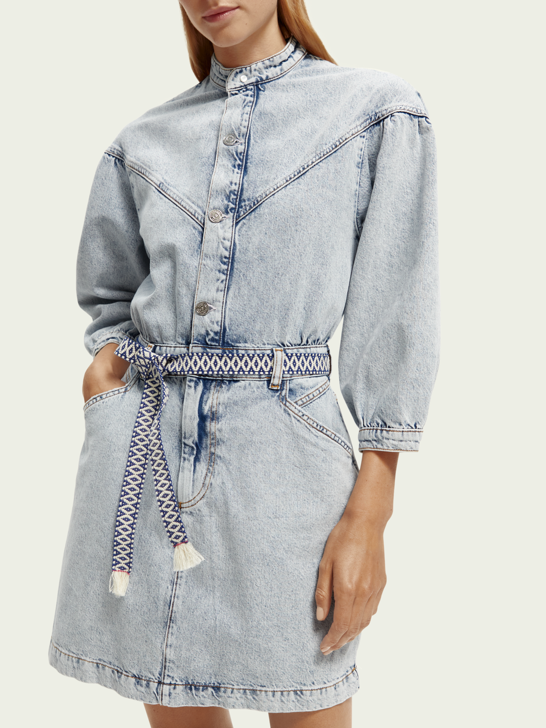 Maison Scotch - Belted Mini Denim Shirt Dress - New Era