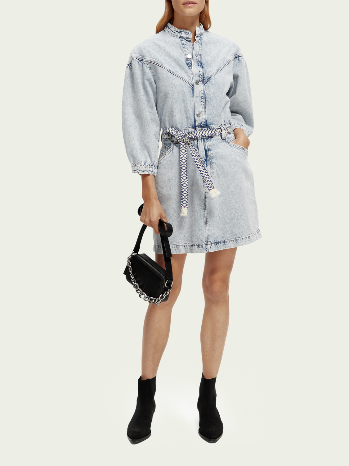 Maison Scotch - Belted Mini Denim Shirt Dress - New Era