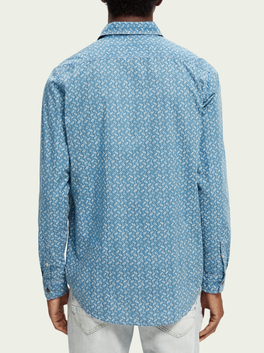 Scotch & Soda - Regular Fit Printed Poplin Shirt - Blue