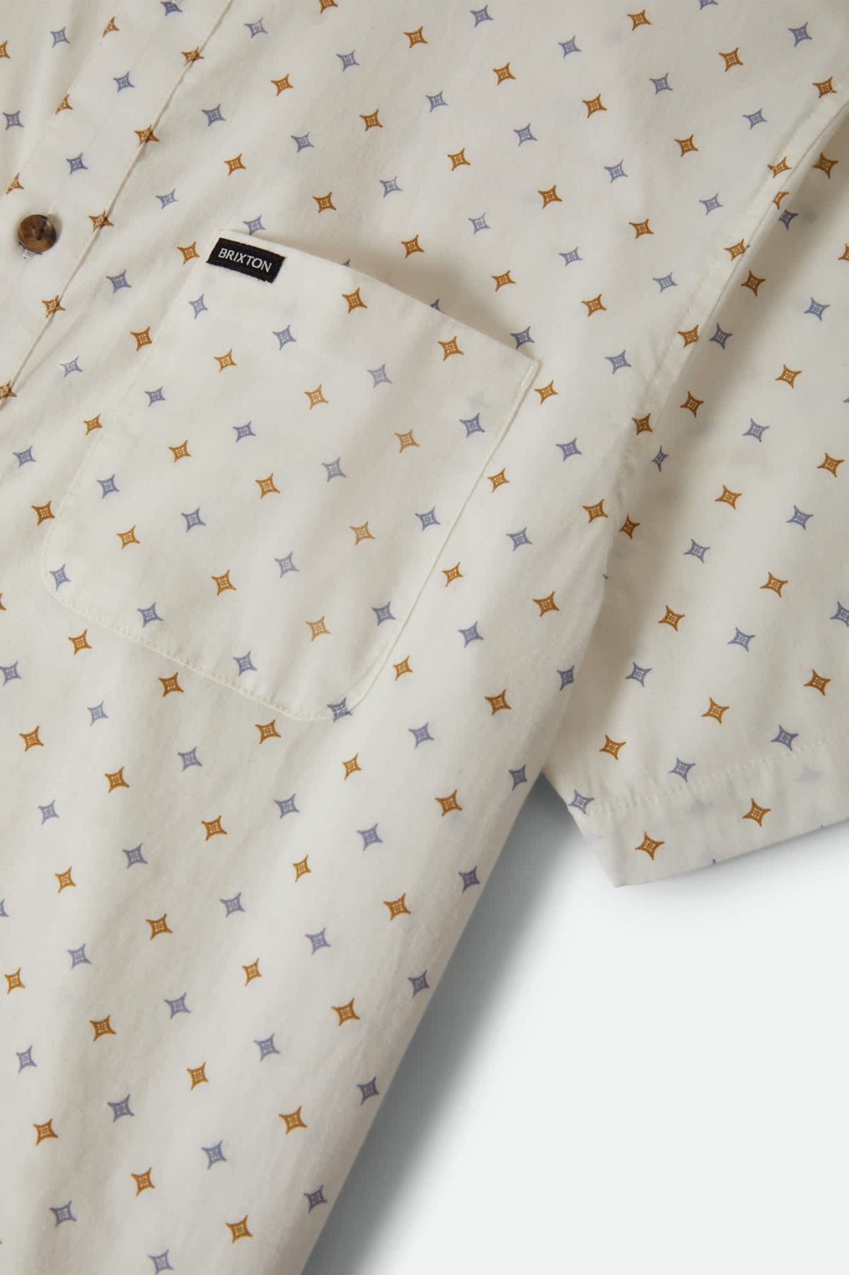 Brixton - Charter Print SS Shirt - Off White/Multi Diamond Tile