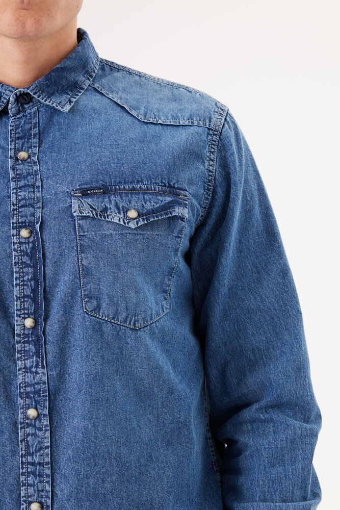 Garcia - Western Denim LS Shirt - Medium Used Blue