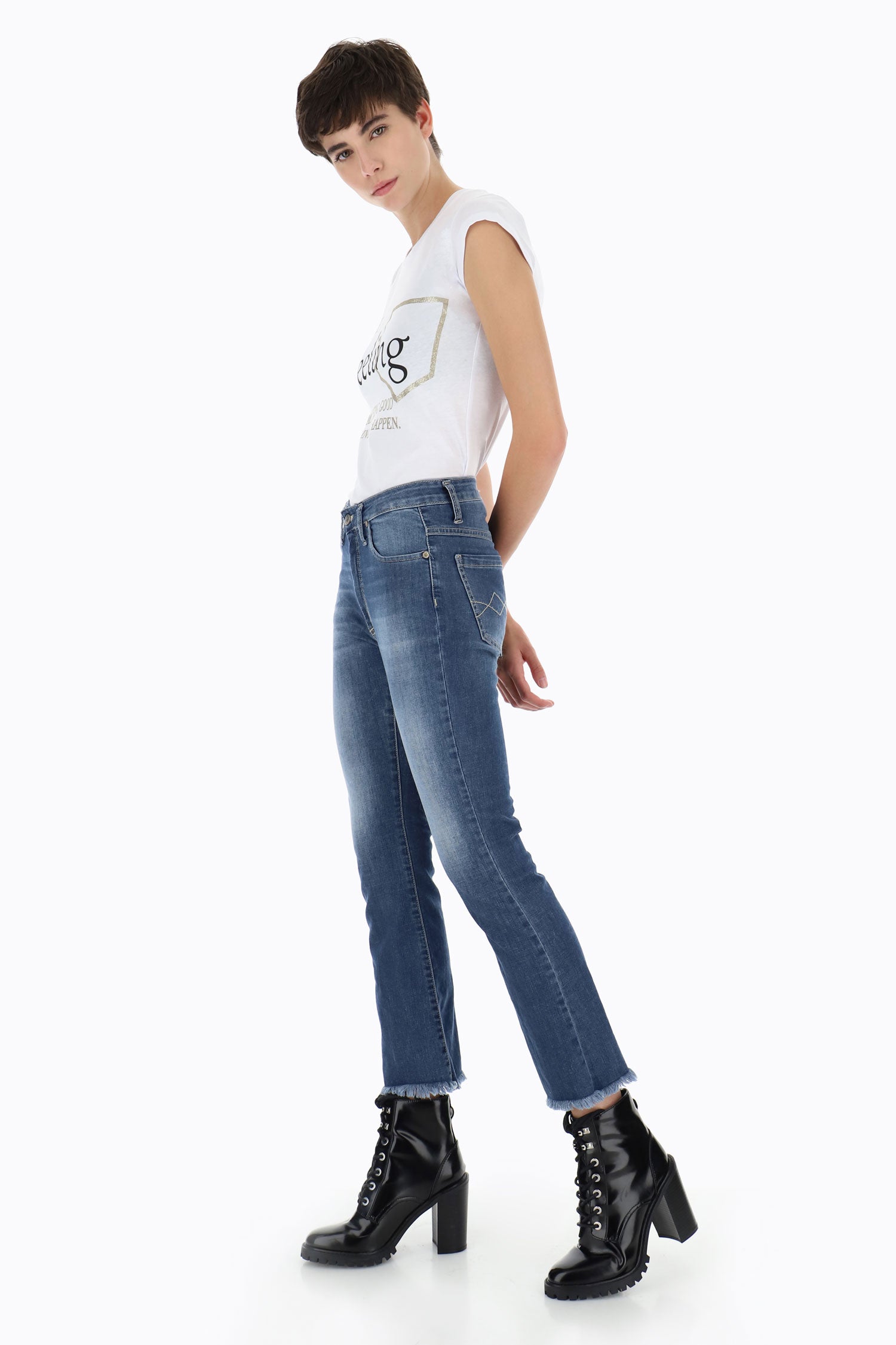 Please - Flare P27 Jean - Blu Denim