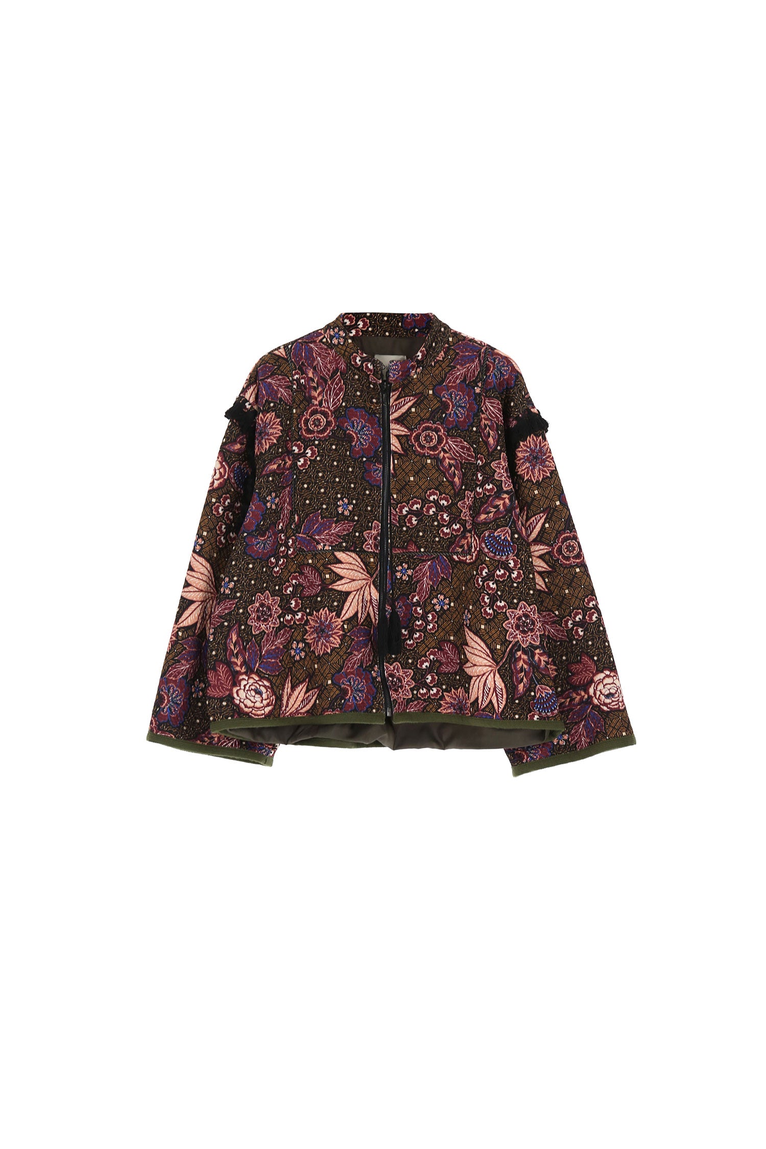 Dixie - Cape-Style Jacket - Burgundy Multi