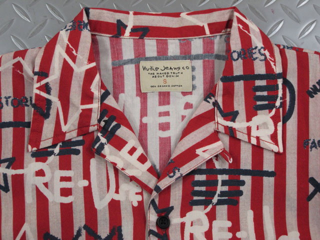 Nudie - Brandon Graffiti Stripe SS Shirt - Ketchup