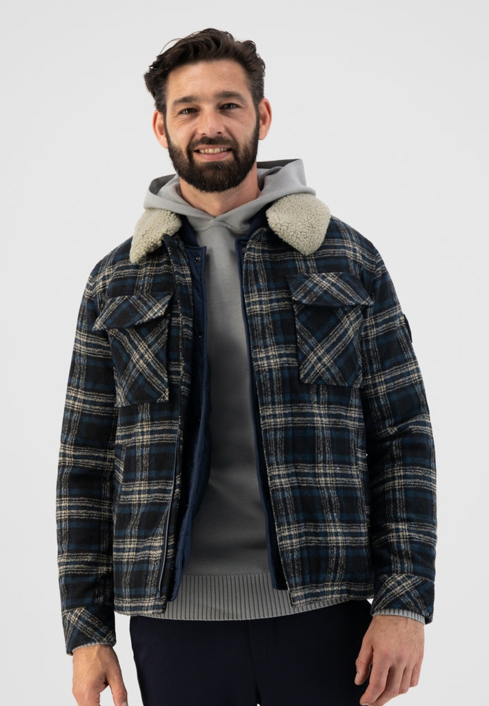 Dstrezzed - Carpenter Big Tartan Jacket - Dark Navy