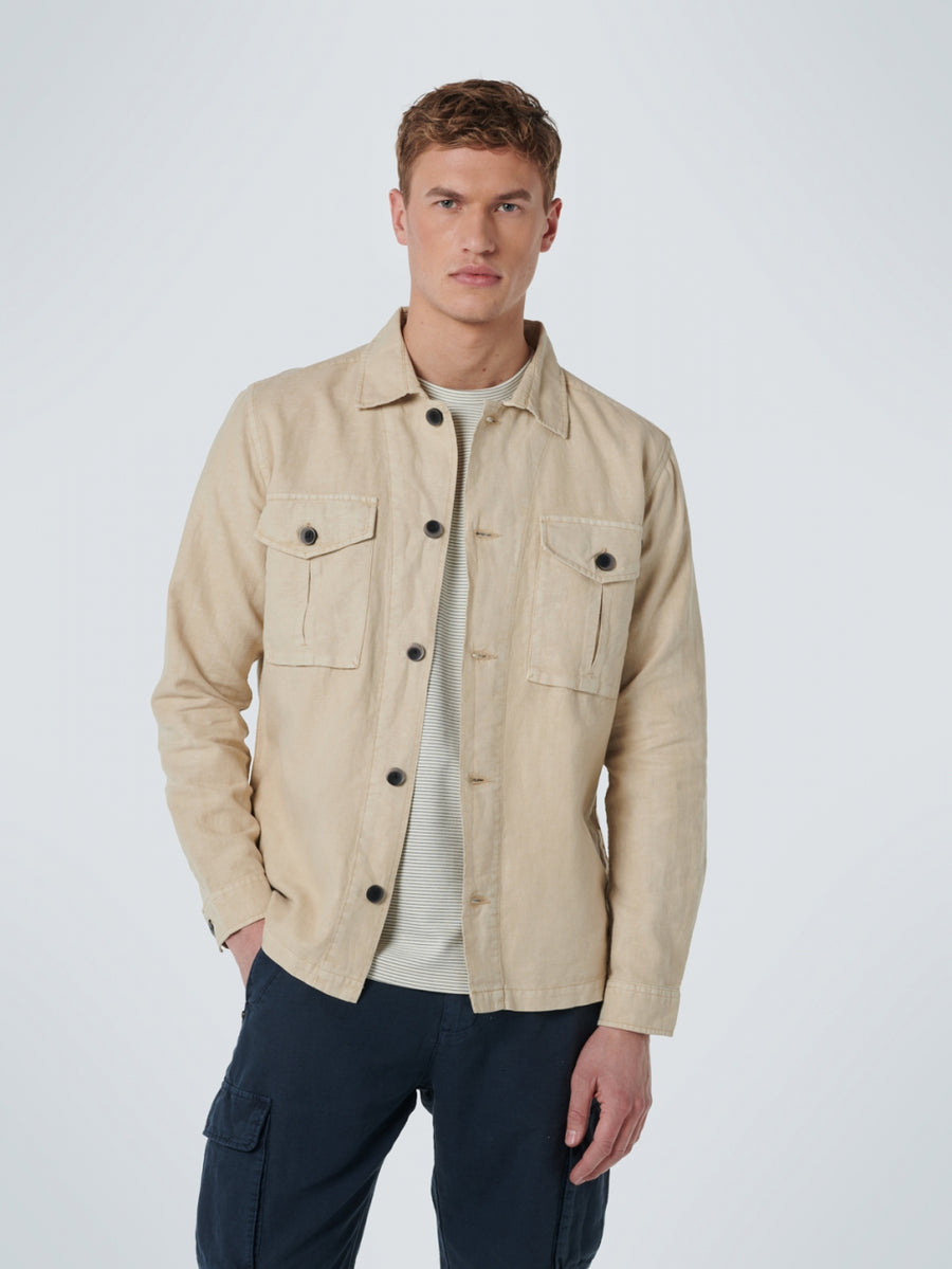 No Excess - Safari Linen Overshirt - Stone