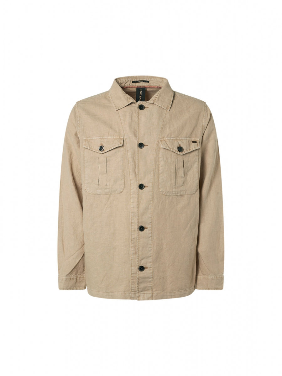 No Excess - Safari Linen Overshirt - Stone