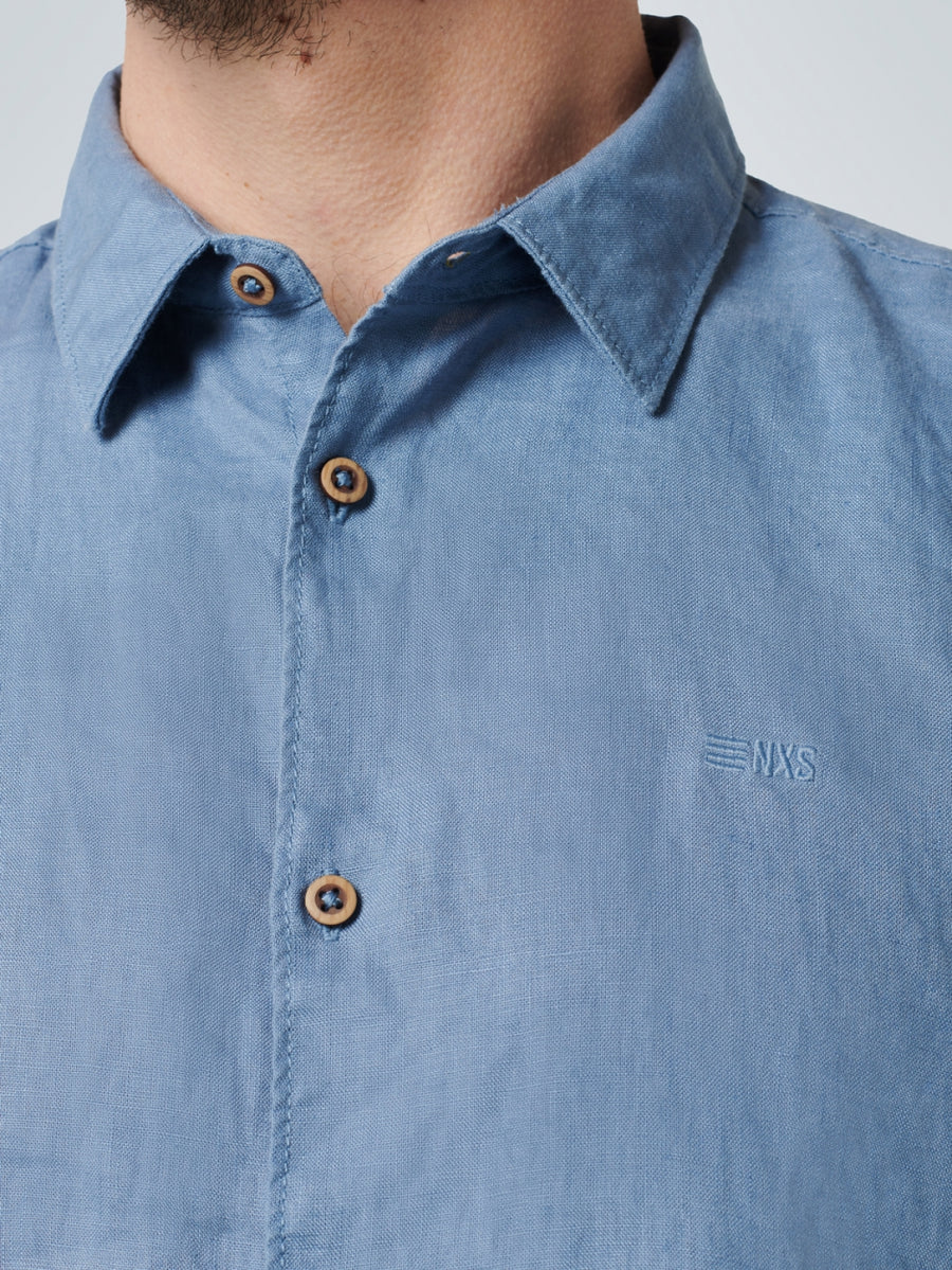 No Excess - Fritz Linen Shirt - Washed Blue