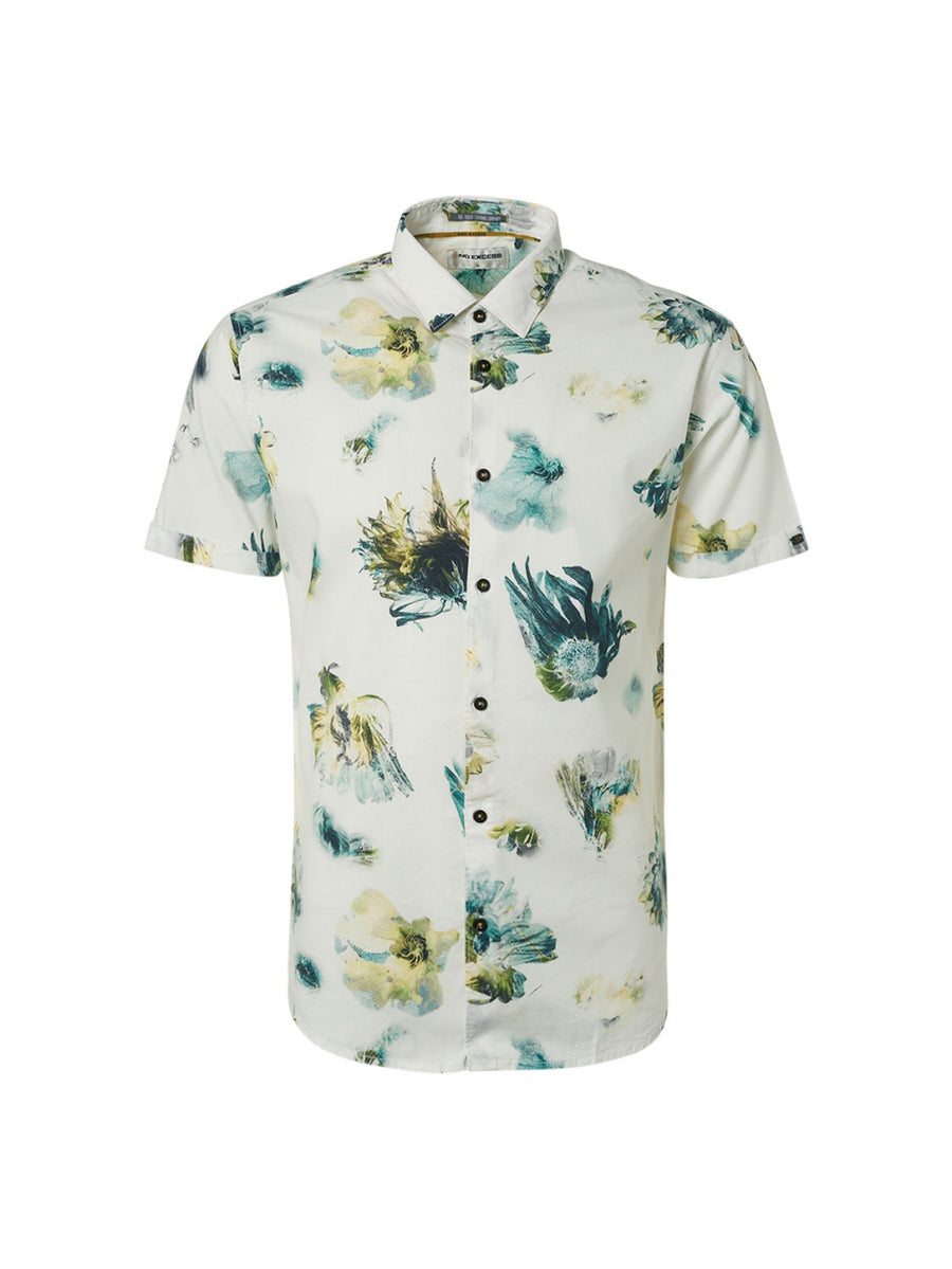 No Excess - Watermark Print SS Shirt - Lime