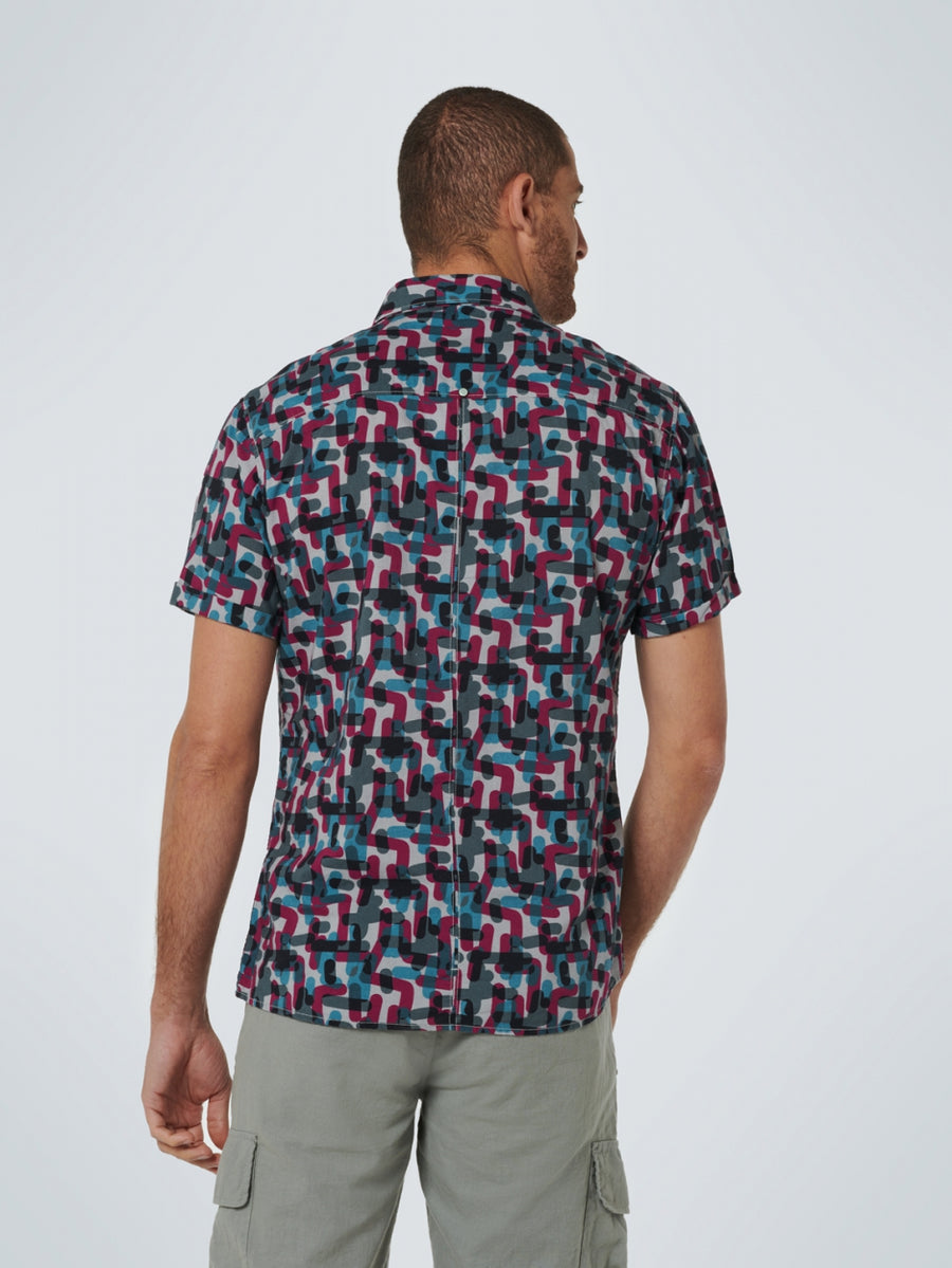 No Excess - Pillform Print SS Shirt - Cassis
