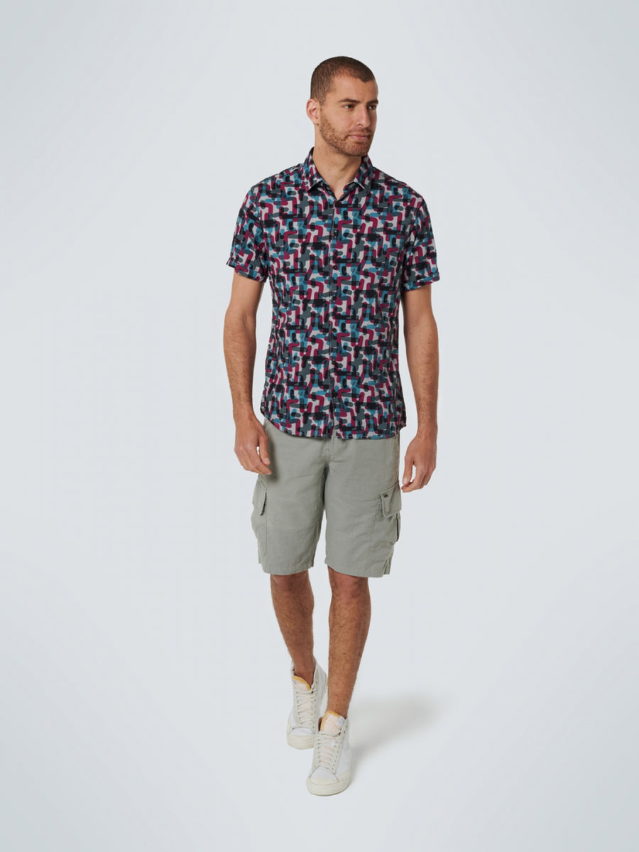 No Excess - Pillform Print SS Shirt - Cassis