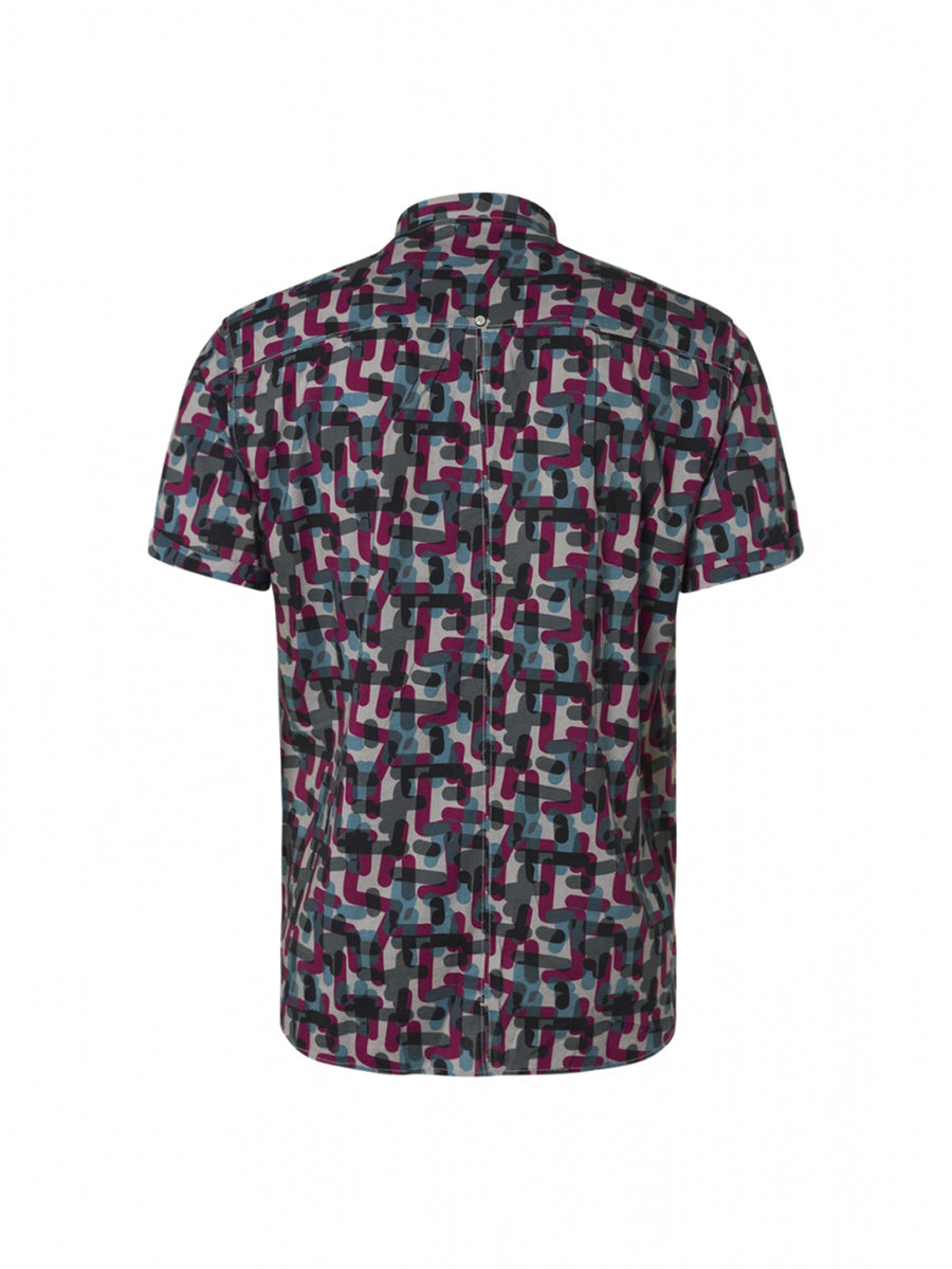 No Excess - Pillform Print SS Shirt - Cassis