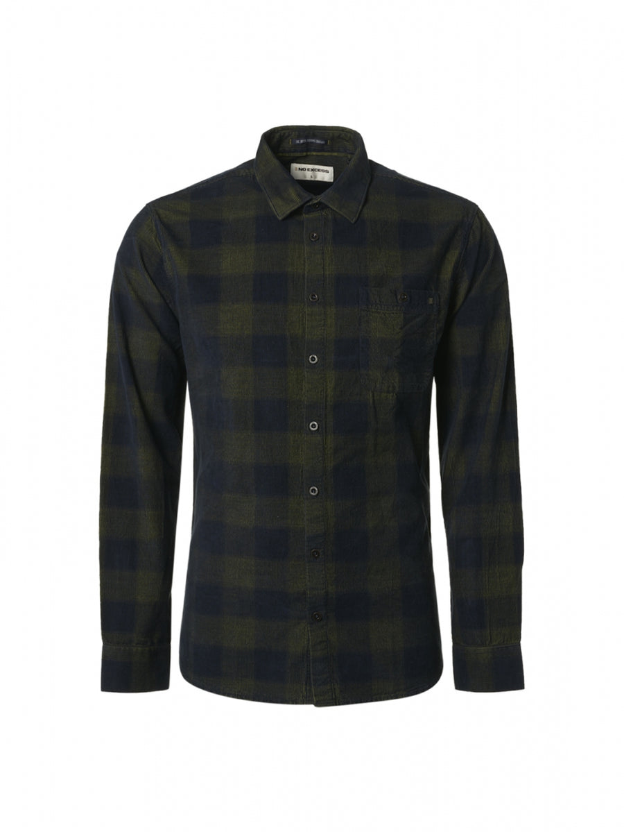 No Excess - Duo Corduroy LS Shirt - Sage Green