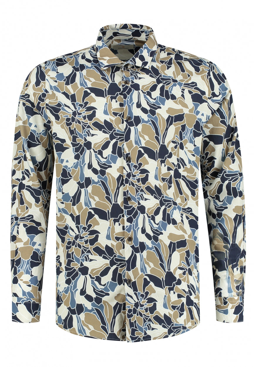 Dstrezzed - Camo Satin Shirt - Dk Navy