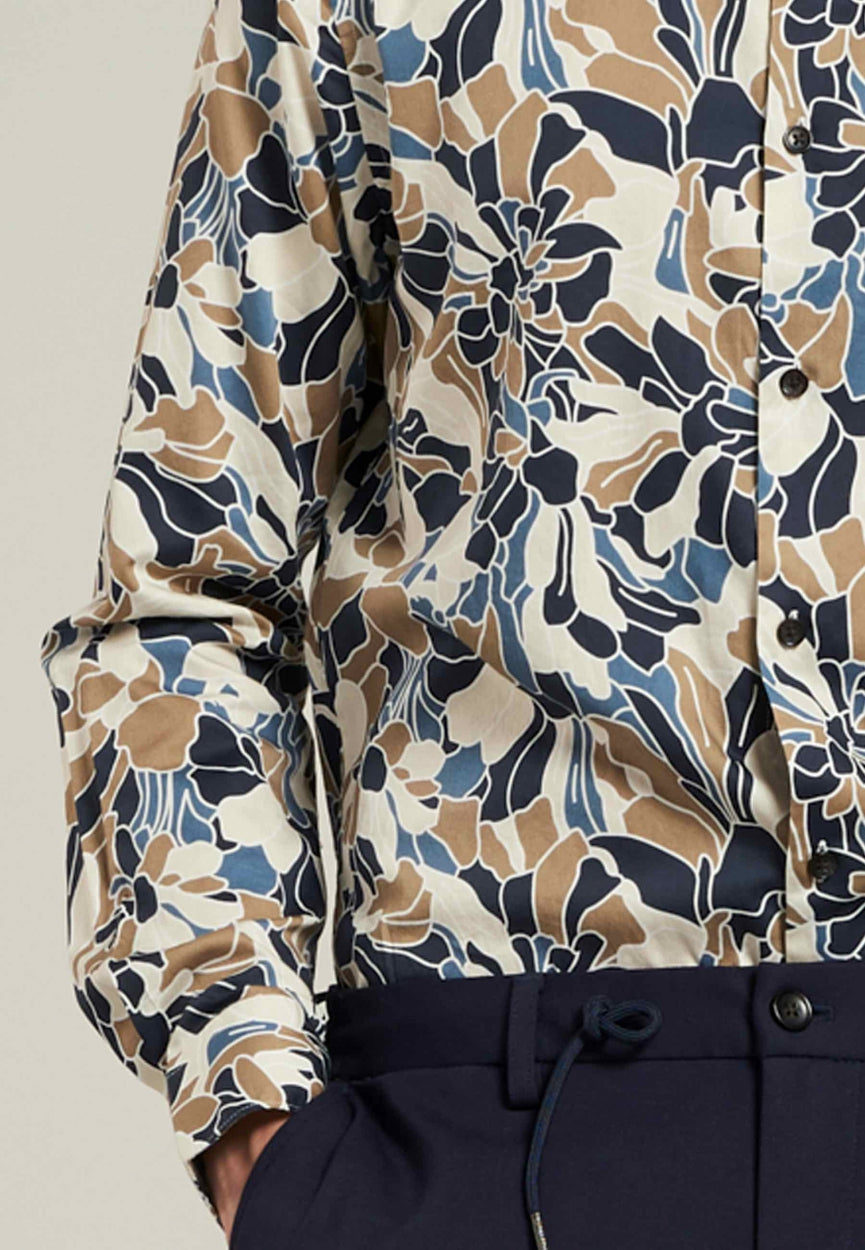 Dstrezzed - Camo Satin Shirt - Dk Navy