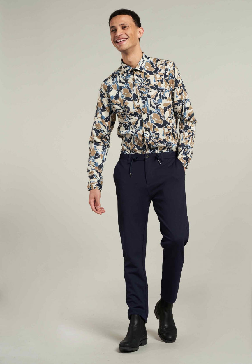 Dstrezzed - Camo Satin Shirt - Dk Navy