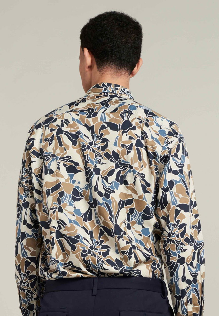 Dstrezzed - Camo Satin Shirt - Dk Navy