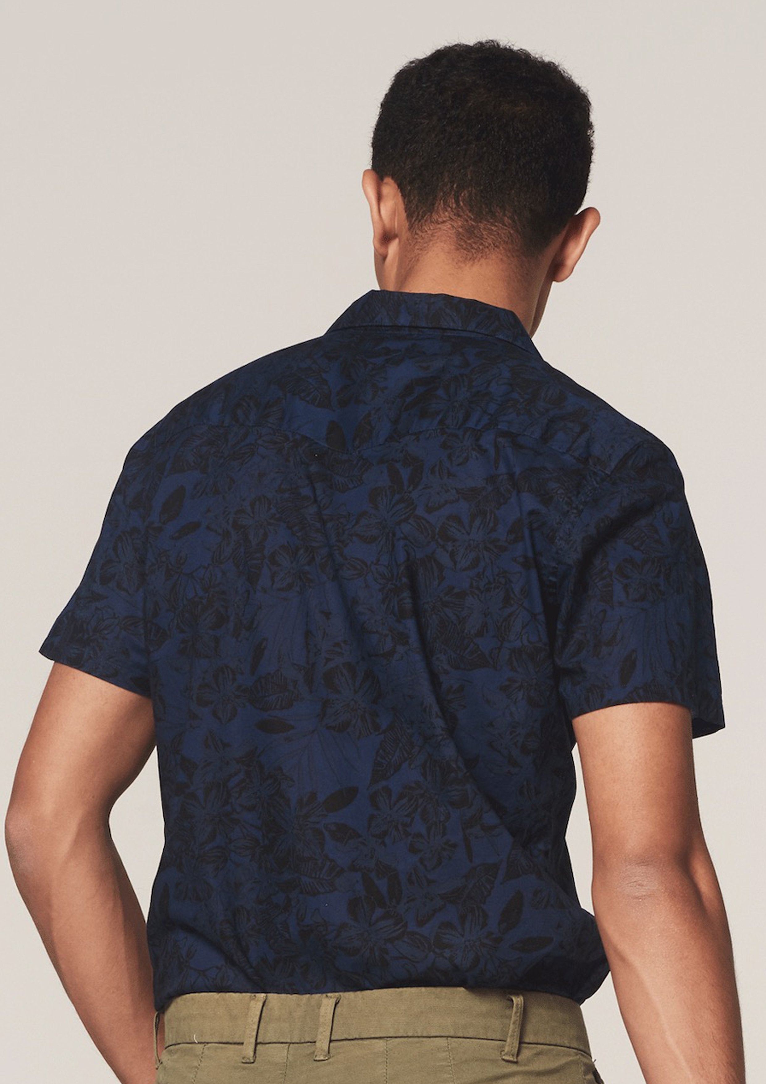 Dstrezzed - Camo Leaves SS Shirt - Navy