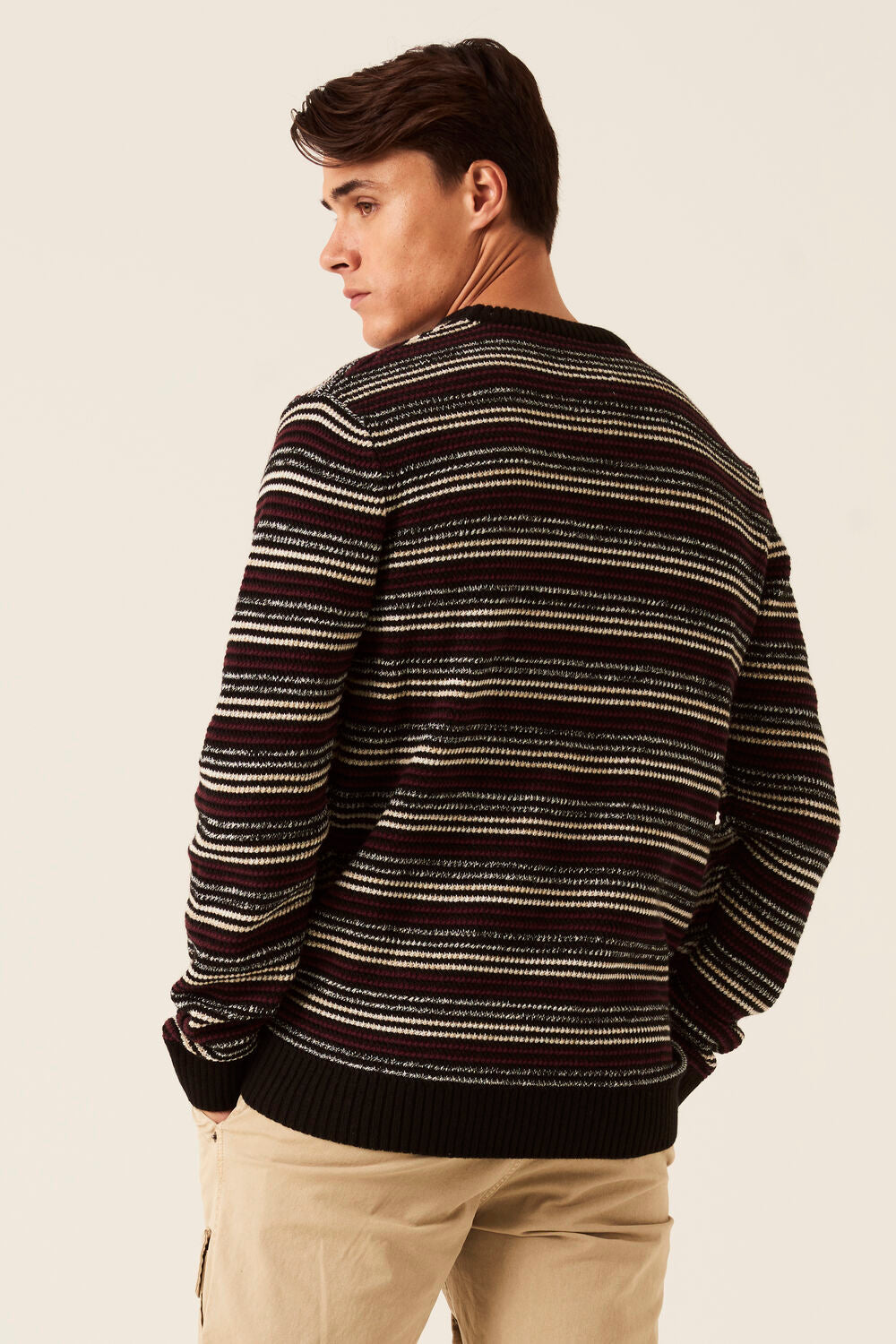 Garcia - Cable Stripe Pullover - Black