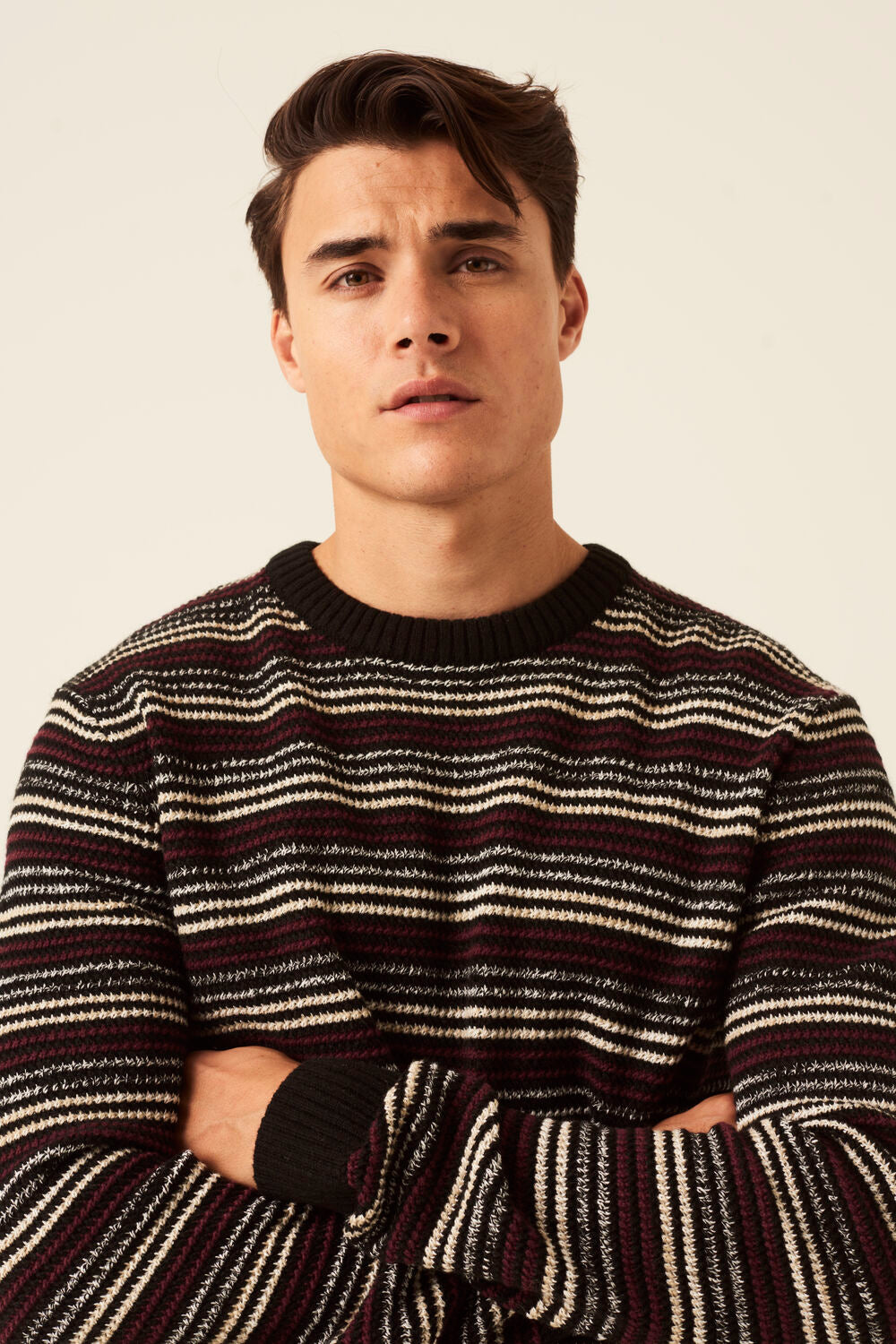 Garcia - Cable Stripe Pullover - Black