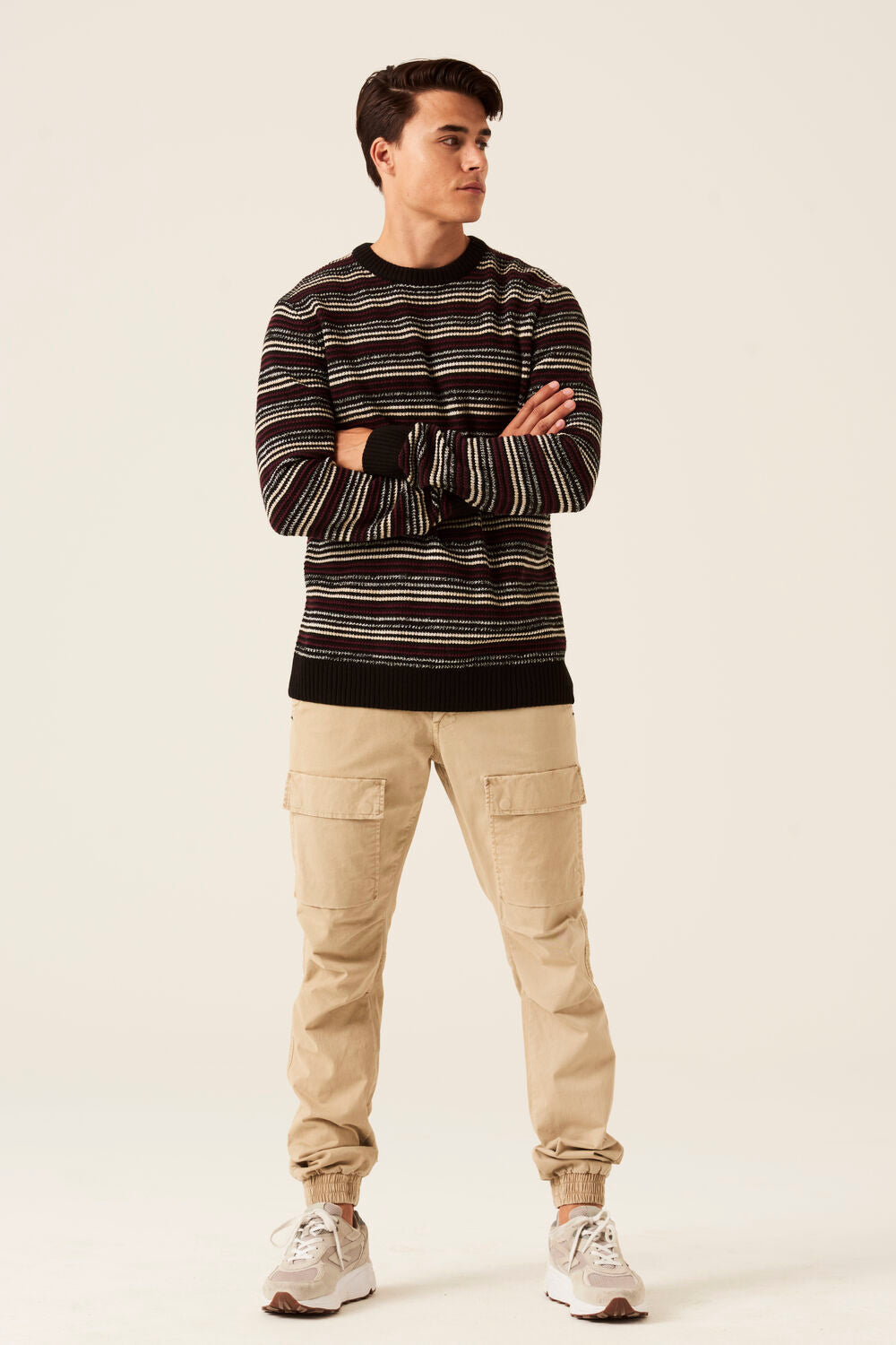 Garcia - Cable Stripe Pullover - Black